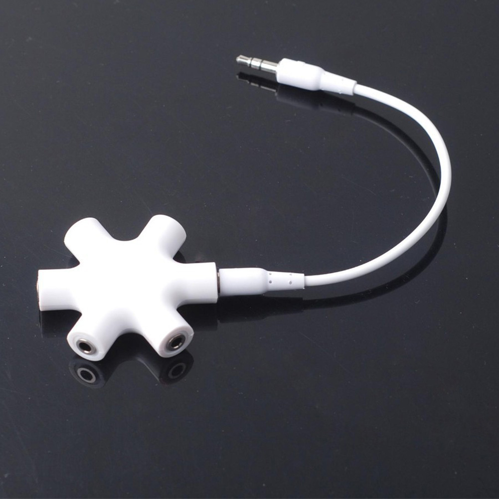3 5mm 6 way ports to 2 3 4 5 audio earphone splitter adapter hub 8 inch cord 3 5mm 6 way ports to 2 3 4 5 audio earphone splitter adapter hub 8 inch cord