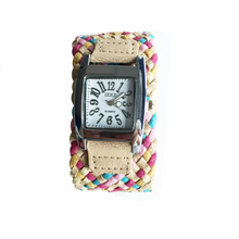 Fashional nueva marca hechos a mano trenzado pulsera pulsera de la amistad tejida a mano Ladies relojes de cuarzo gris