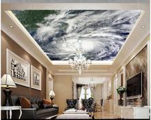 Custom 3d photo wallpaper 3d ceiling murals wallpaper Hd typhoon cloud image satellite imagery ceiling decoration living room
