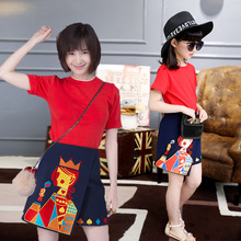 Women Cotton Dresses for Mum Girl Family Matching Clothes Summer Skirts Toddler Girl Clothings Kid Dresses Family Sets White Red