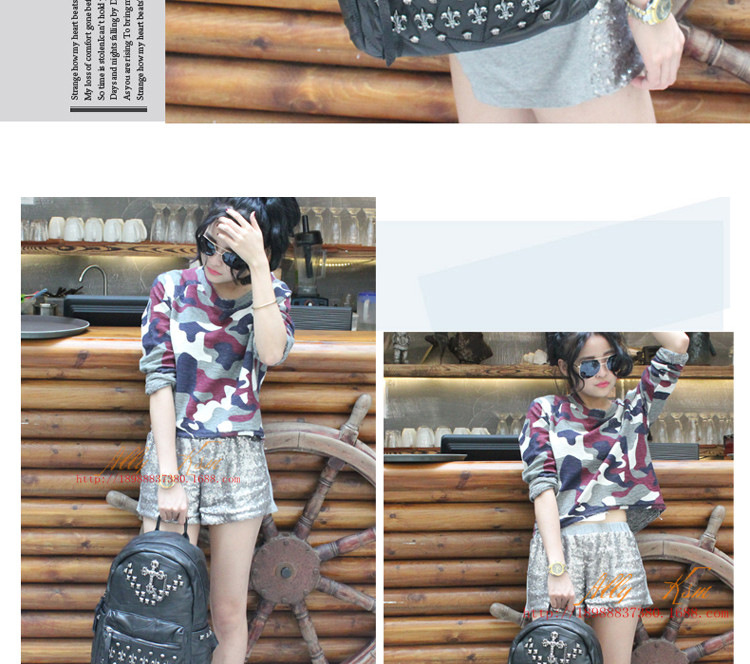 2015 South Korea Style New Campus Wind Rivet Fashion Bags Leather