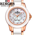 Fashion Genuine 2015 launch Miss BINGER woman watches female ceramic watch women brand luxury rose gold