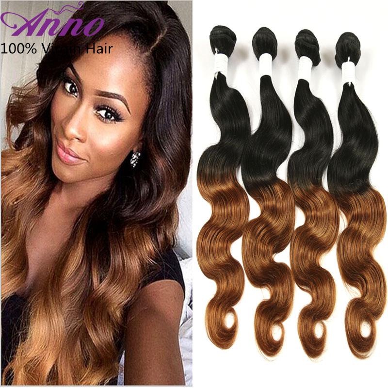 7A Rosa Hair Company 4pcs 1B30 Ombre Malaysian Virgin Hair Body Wave,Ombre Human Hair Bundles Blonde Color Ombre Hair Extensions