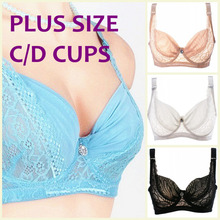 Intimates fashion style summer ultra thin bra large C/D cup bra adjustable straps sexy lace plus size underwired bra H049