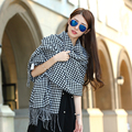 Classic Lady Black White Tartan Plaid Scarf Autumn And Winter Women Shawl Lengthen Warm Scarf Female