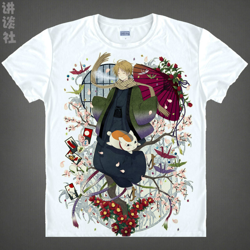 Natsume Takashi T shirts kawaii Japanese Anime t shirt Manga Shirt Cute Cartoon Madara cat Cosplay