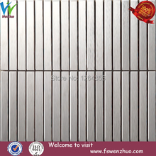 silver brushed stainless steel strip mosaic tile