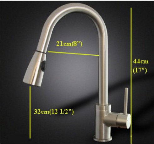Brushed Nickel Pull Out Kitchen Brass Kitchen Sink Faucet  Mixer Tap