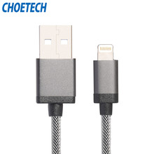 CHOETECH 2m Braided MFi 8 Pin for Lightning to USB Cable Data Sync Charger Cable for iPhone 6 6s 5s iPad 4 mini 23 Air 2 iOS 8 9