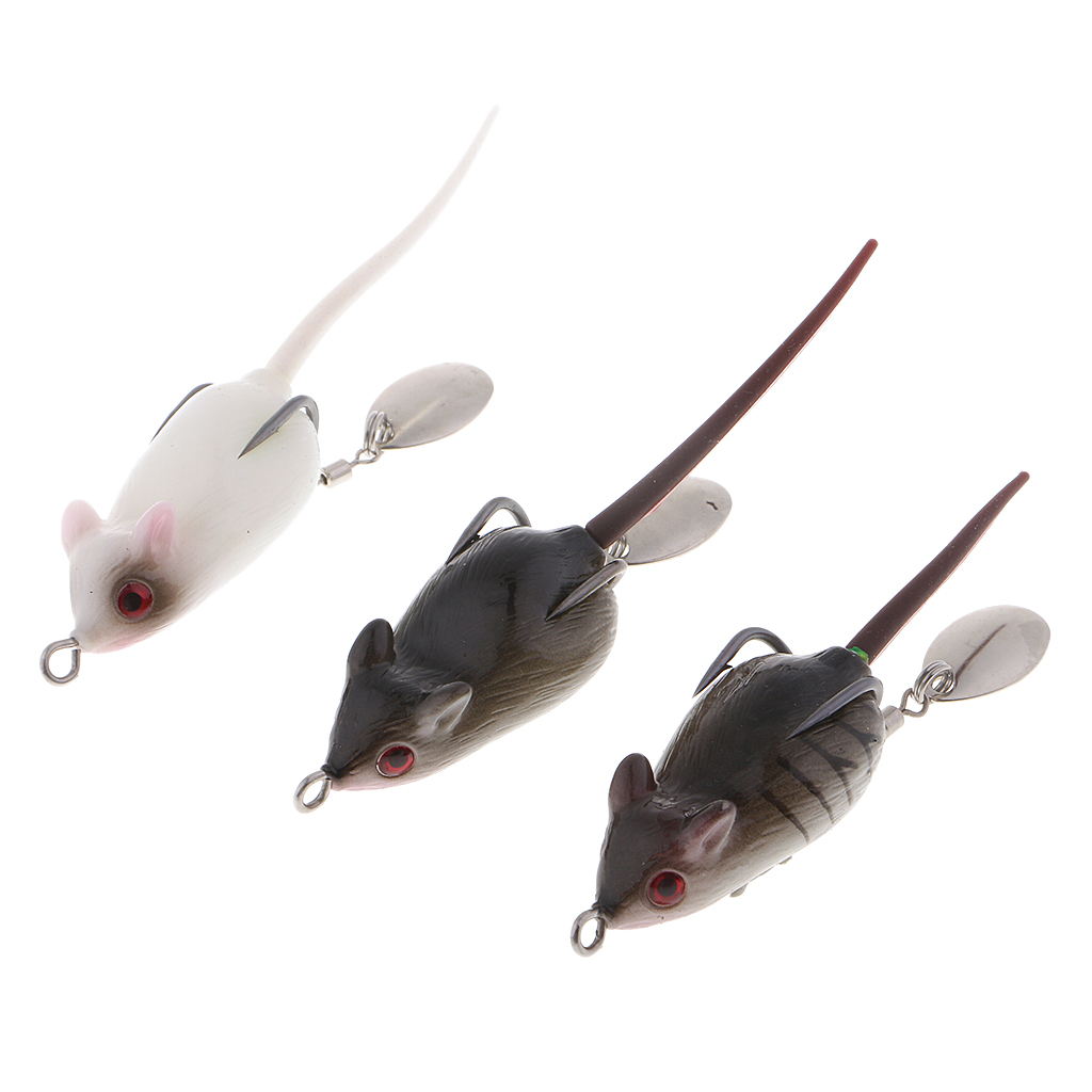 Details about   Large Soft Rubber Mouse Fishing Lures Baits Top Water Tackle Hooks Bass Ba I 