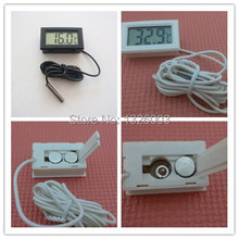 50% de descuento nuevo exterior Sensor de temperatura Digital LCD 1.5 V interior casa blanco negro Fish Tank Electronic Thermometre con 1 m sonda