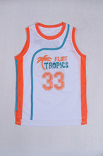 Retro Basketball Movie Jersey Cool Shirt Jackie Moon Flint Tropical Throwback Jerseys Stitched Jersey Man White Green #33 #7 #11