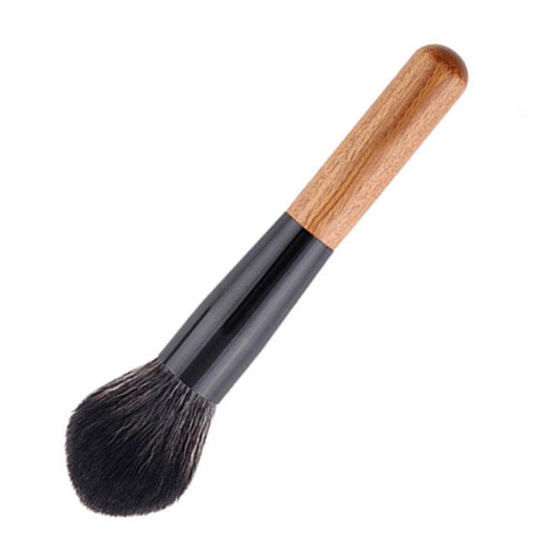 Wooden Handle Facial Cleaning Cosmetic Makeup Powder Brush Black E1Xc