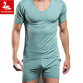 Men T Shirt Cotton Pajama Set Sleepwear Sexy Mens Underwear Tees Undershirts Tshirts Brand Casual Short