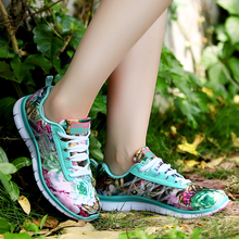Women Shoes 2016 Ultralight Flower Print Breathable Casual Shoes for Women, Flat Platform Shoes Lady Tenis Female Zapatillas