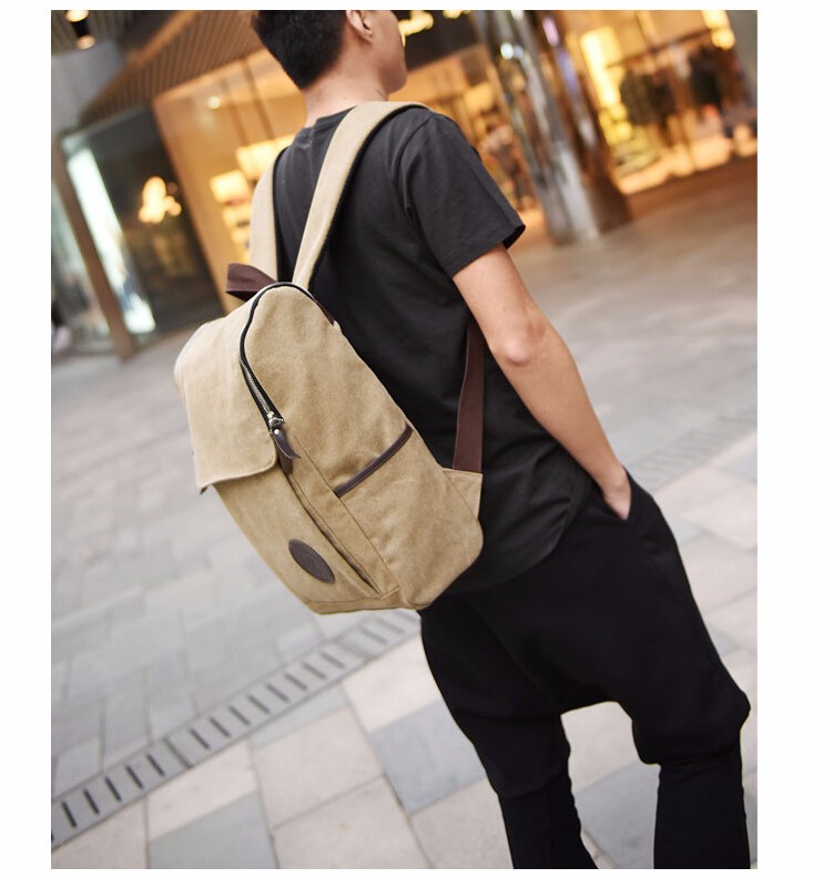 New Vintage Backpack Fashion High quality men Canvas Backpack boy school bag Casual Travel Bags (22)