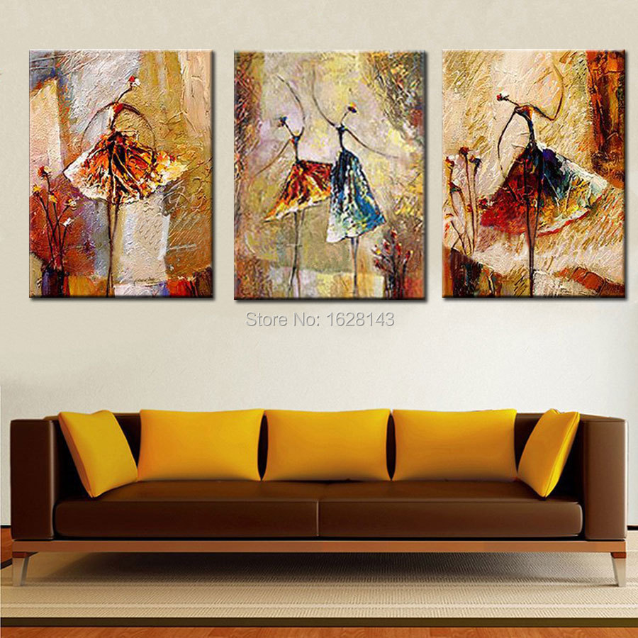 Hand Painted Abstract Canvas Painting ballerina Oil painting ballet dancers Wall Art unframed Decoration Fashion Picture 3pn5