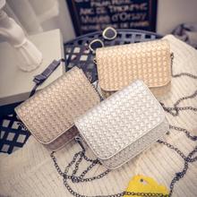 Fashion Shoulder Bag Fresh Knitting Crossbody Women Messenger Bags Popular Handbag Lady Flap Long Metal Chains Mini Purses