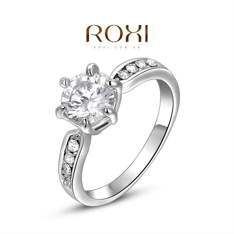 Aliexpress.com Comprar De plata De lujo anillo De Compromiso imitado diamante Anillos para mujeres Anillos De Compromiso De zafiro joyería De fantasía fina