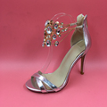Silver Rhinestones Open Toe Women Sandals Stilettos High Heels Designer Shoes Women Luxury 2016 Summer Sandals