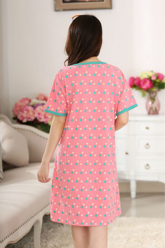 Plus size Kawaii Kitty Pink dots loose pregnant women maternity clothing for breast feeding homecoming dress lactating gowns 7