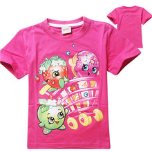 Fashion cartoon tee shirt for kids summer 2016 girls clothing cartoon t-shirt girls tops baby girl clothes short sleeve 3-8T