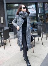 Hot sale! 2016 Women Casual Knitted Oversized Sweaters Warm Outwear Scarf Collar long Cardigans Autumn Winter Thicken Coat