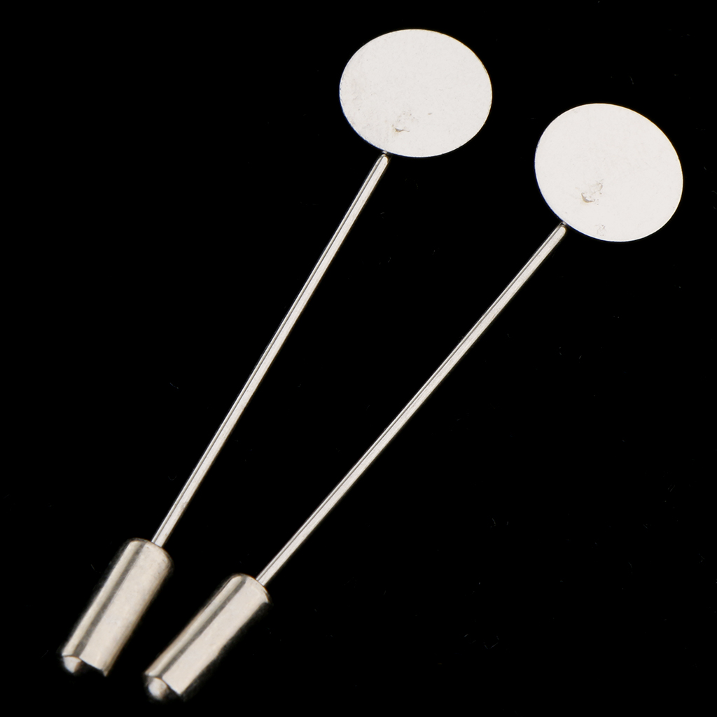 Phenovo 10 Pieces Empty Base 1cm Lapel Stick Pin Tie Hat Scarf Badge Brooch DIY Accessories for party wedding ball fancy dress