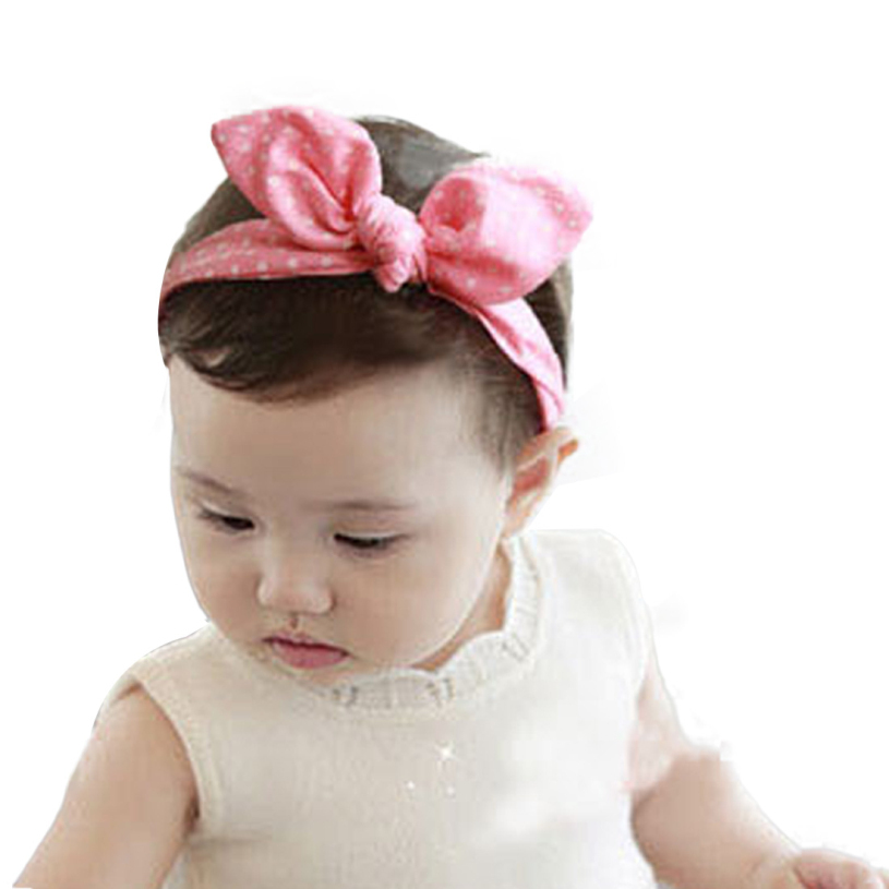 389 New baby headbands knot 663 Lovely Baby Headband Fashion Bunny Ear Girl Headwear Bow Elastic Knot   