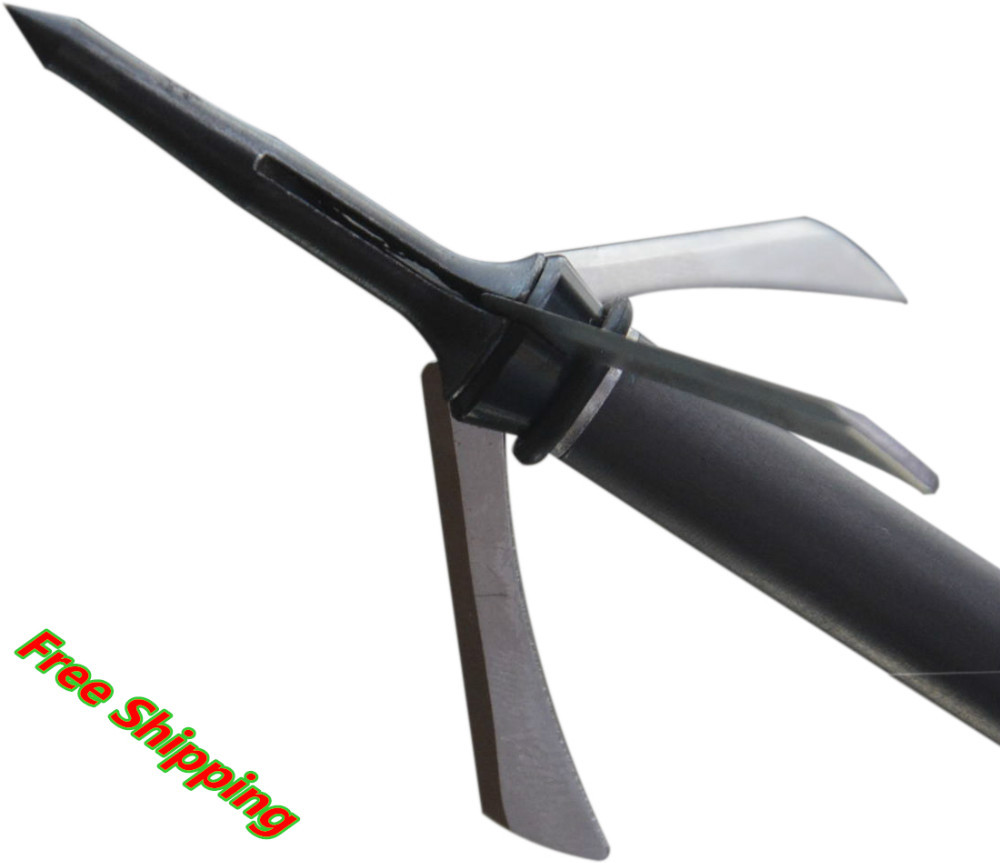 Hot sale 2 cut mechanical hunting broadhead 3blades points 100gr bow and crossbow arrowhead