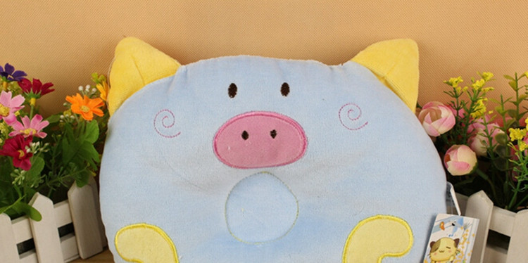 Kawaii Pig Baby Pillow For Flat Head High Quality Sleeping Baby Pillow Kids Headrest Pillow Animal Print Newborn Bedding (6)
