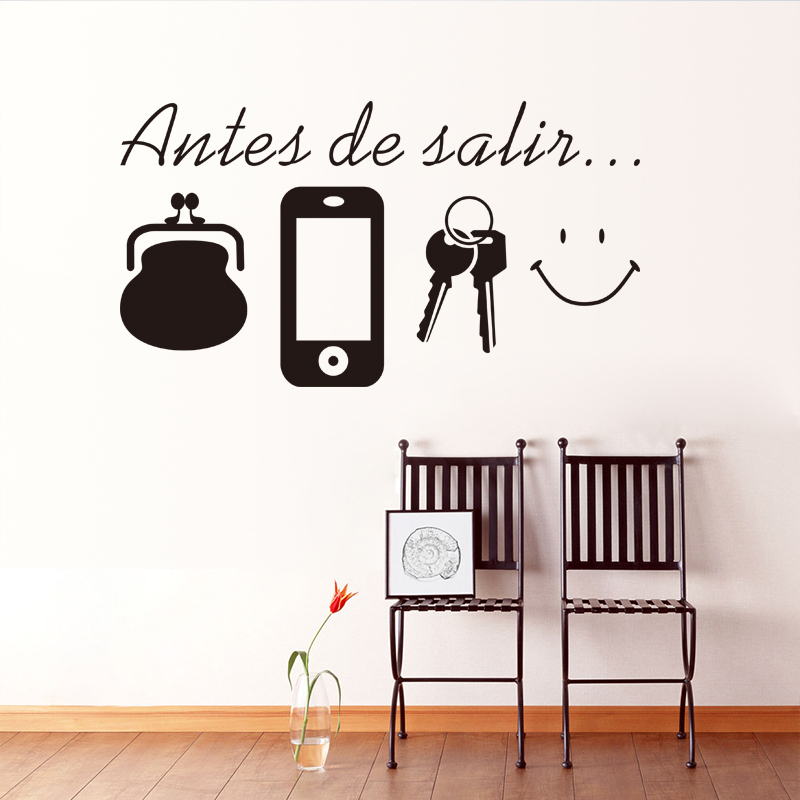 Antes De Salir Spanish Word Wall Stickers For Daily Reminder Livingroom Girls Room Home Decoration Diy Vinyl Mural Art Decals