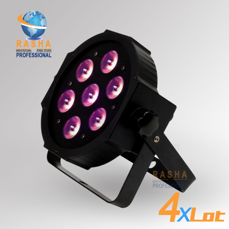Фотография 4X Lot Freeshipping  ADJ 7*12W  4in1 Quad LEDs (RGBA/RGBW) Mega Quad LED Par Profile , DMX LED Par Can,American Stage Light