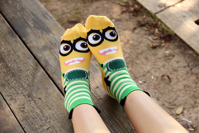 new arrival yellow Minions Women\'s spring Socks Little Yellow People Series Sock fashion new designer cute meias femininas calca (14)