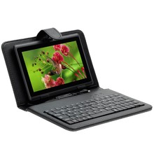 Hot 5 Colors Universal for All Tablet PCs with standrad mini micro USB  English Keyboard PU Leather Cover Case(PJ-04)