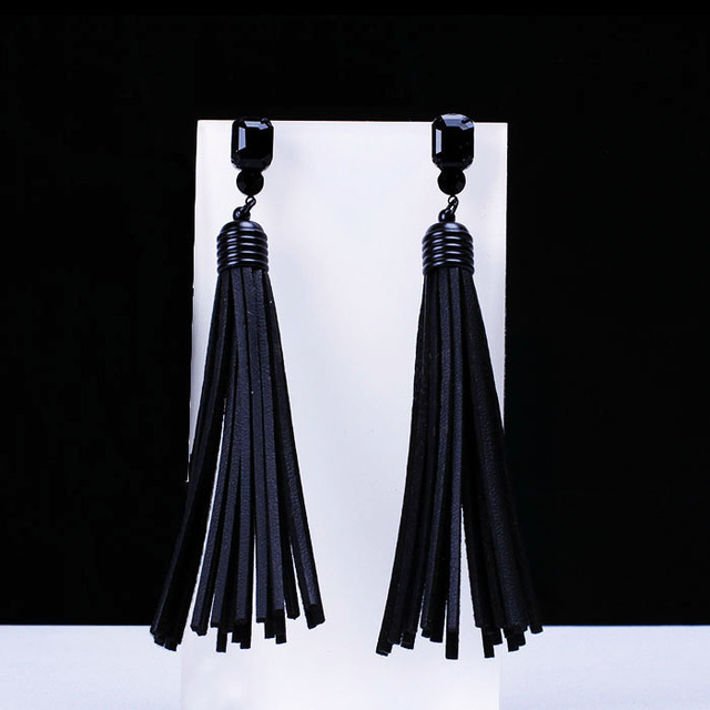 Новое заявление искусственная кожа кисточкой длинные серьги для женщин мода ювелирных изделий оптовая продажа подарок