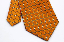 NT0291 Orange Brown Plaid Man s Classic Business Wedding Party Tie Fashion Luxury Jacquard Woven Silk
