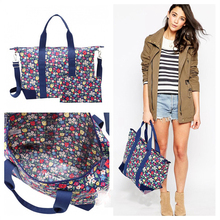 FREE SHIPPING Kingswood Rose cath canvas foldaway overnight bag Clock waterproof women handbags London Buses tote