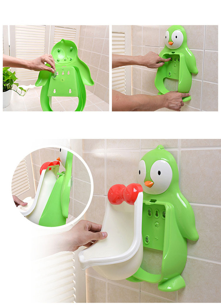 High quality Large cartoon penguin baby potty wall-hung kids toilet portable potty training toilet boys pee trainer child urinal (9)