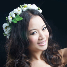 Fashion Stylish Hot Sale Flower Garland Floral Bridal Headband Hairband Wedding Prom flower headband Hair Accessories