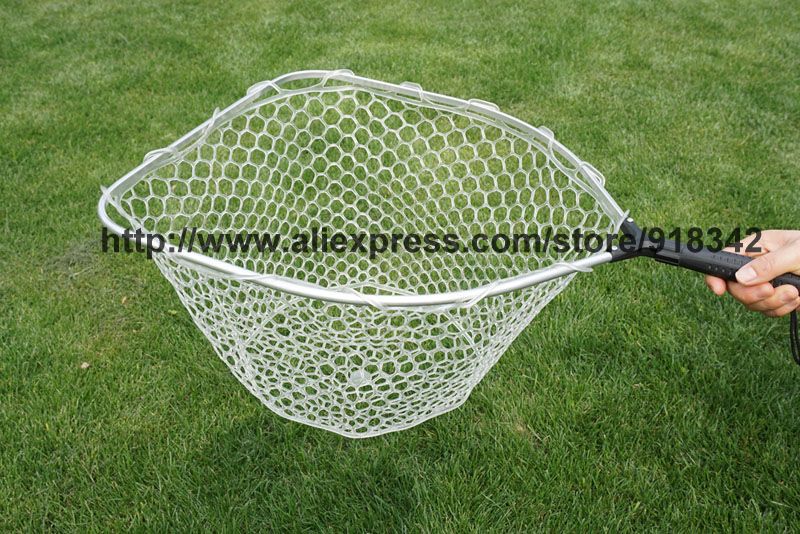 Rubber Mesh Landing Net with Removable / Replaceable Handle Kayak Hand