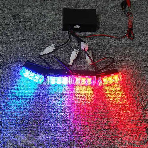 Hot-sell-Police-Style-Car-12V-12-LED-Red-Blue-Stroboscopic-Light-with-3-Mode-Controller