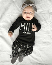 2016 new autumn baby girl clothes cotton long sleeve letter t-shirt + pants 2pcs suit baby boy clothing sets infant clothing