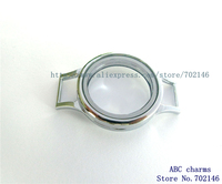 30*45mm Plain Copy StainlessSteel Magnetic Closure Wrap Bracelet Locket with Twist HeirloomFace for Leather Wrap Locket Bracelet