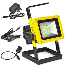 10W Floodlights Rechargeable 24 LED Flood Light Lamp Red/White/Blue Light for Outdoor Camping Work Light with Charger