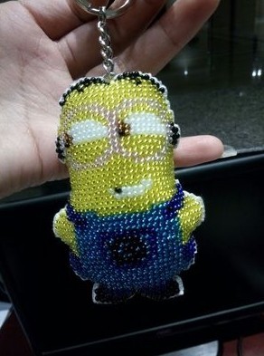 Description Picture 6 of itemCartoon bead cross stitch kit animal printed stamped 14ct plastic canvas DIY handmade craft needlework Keychain phone plug