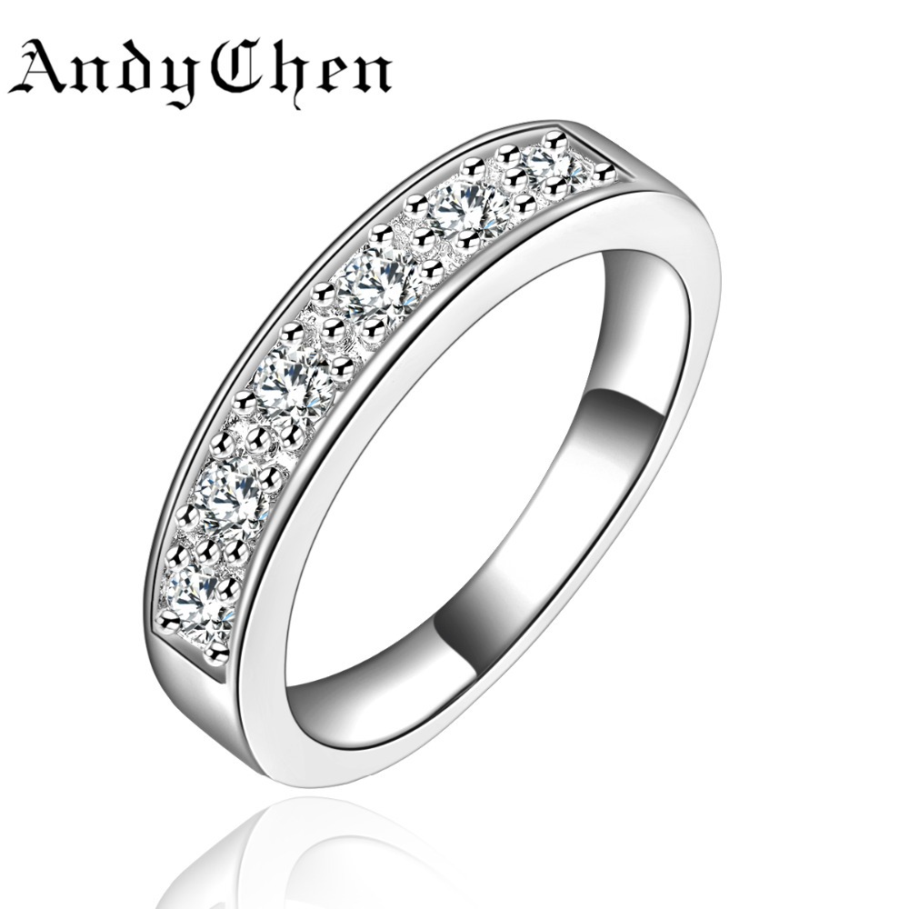 Wedding wedding fairy Engagement Plated bands Silver Round Crystal Bands Jewelry AndyChen Wedding wedding fairy Engagement Plated bands Silver Round Crystal Bands Jewelry AndyChen