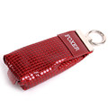 Shining Key Holder Women Trendy Designer Dot Zipper Coin Purse Women Cowhide High Quality Key Wallet