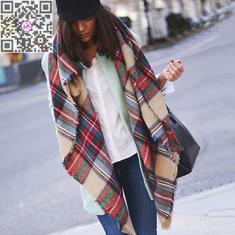 Retro Cashmere Design font b Tartan b font Plaid Scarf Fashion Warm Winter Shawls Scarves For