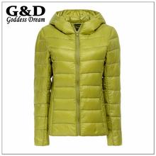 JD157 Plus Size Winter Ultralight Down Hooded Jackets and Coats Women Duck Parka Pluma Black Sportwear
